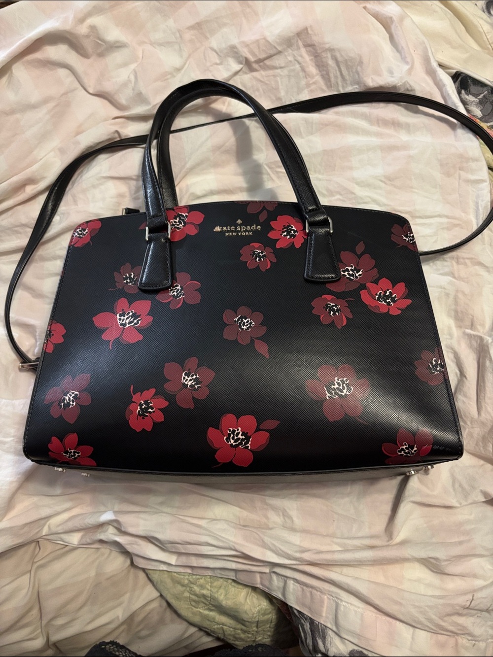 kate spade Medium Black Floral Satchel